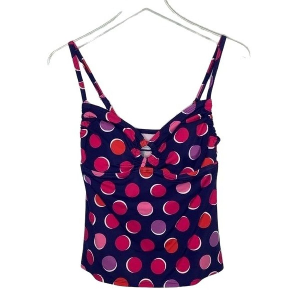 South Point navy polka dot tankini top size 10